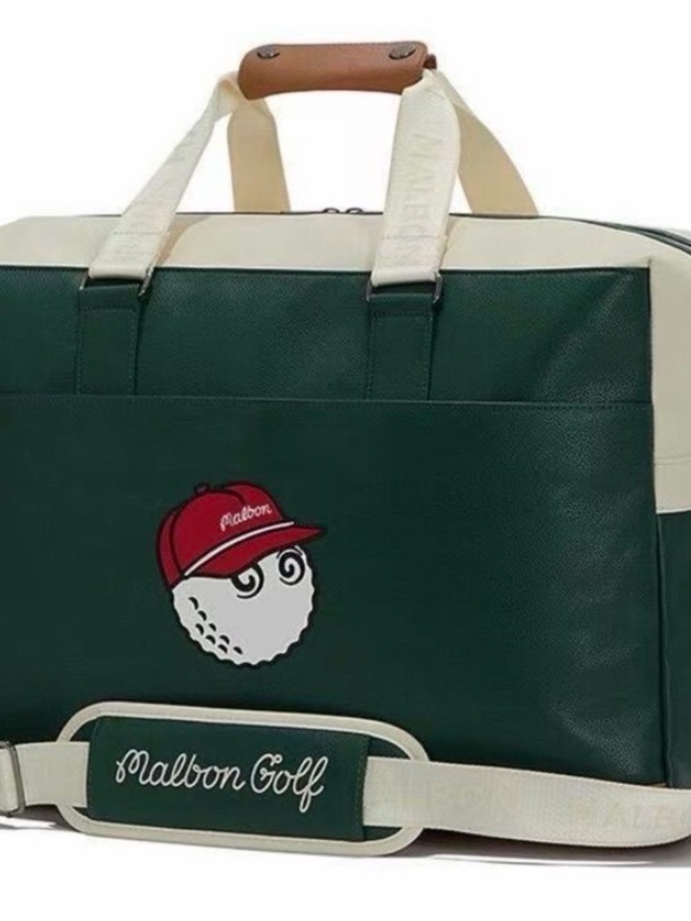 Malbon duffel bag green and white.